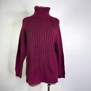 Free People Big City Knitted Turtle Neck Sweater Mulberry Garnet XS NWT (b29.12)